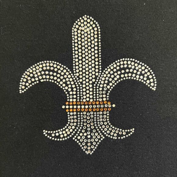 New Orleans Saints Embellished Tee Shirt. Fleur-de-Lis with “diamonds”. Sz L (fi - Picture 2 of 8